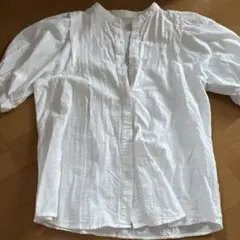 GU ホワイト 半袖シャツ コットンブラウスM