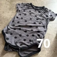 【ドット柄】ロンパース70cm