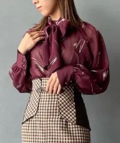 リリーブラウン　シアーブラウス