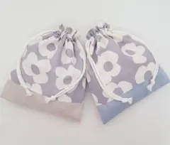 【KS-21】ハンドメイド 巾着袋 コップ袋 給食袋入園入学 花柄