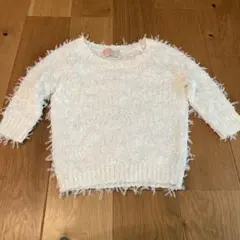 Rady ホワイト フリンジ ニット トップス