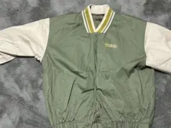 スタジャン オリーブグリーン クリーム色