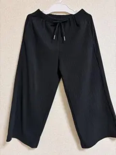 ⭐︎美品⭐︎GU リブワイドパンツ ブラック 120cm