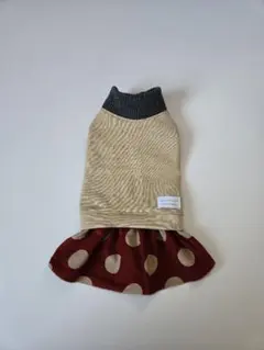 犬服ハンドメイド　Mサイズ　622 タンクワンピース　ハイネック