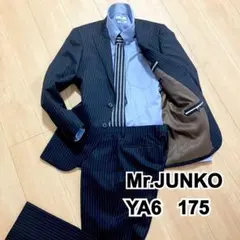 【美品】Mr.JUNKO メンズ セットアップスーツ YA6 ネイビーストライプのサムネイル