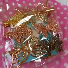 バタフライ&お花のピンの6個セット ☆☆