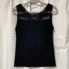 ビス　VIS　タンクトップ　ブラック　フリーサイズ　レース　刺繍のサムネイル