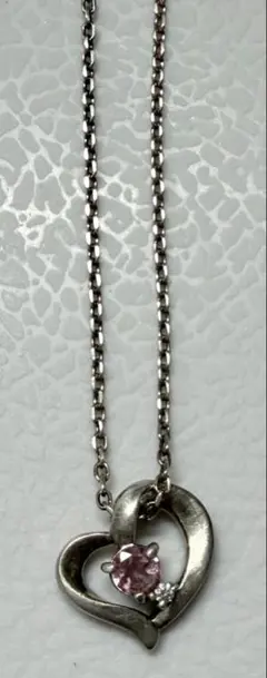 4℃ ☆ハート シルバーネックレス ピンクストーン付き silverのサムネイル