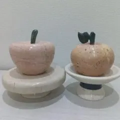 天然大理石／りんごのオブジェ／りんごの置き物