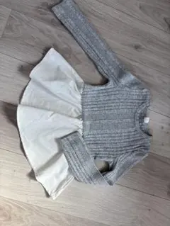 SHEIN グレー/ホワイト 長袖カットソー 8Y