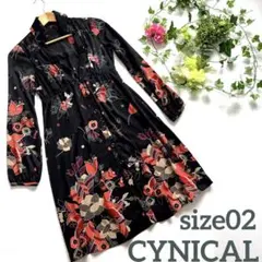 CYNICAL 花柄 ロングスリーブ シャツ ワンピース