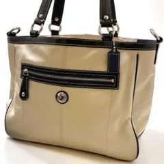 COACH コーチ トートバッグ ショルダー 2WAY A4収納 エナメル