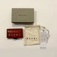 MARNI マルニ オリガミ 三つ折り 財布 赤のサムネイル