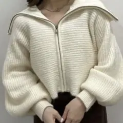 Chico アイボリー ニット　カーディガン　春物　美品　最終価格
