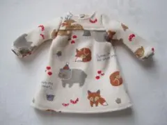 ブライス＊クマとキツネ柄ワンピースのサムネイル