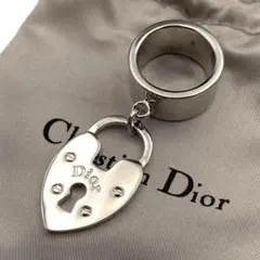 未使用✨Dior ディオール　リング　指輪　ストーン　ハート　シルバー　9号 中古】クリスチャンディオール DIOR ハートラインストーン