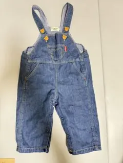 デニム サロペット 95cm未満 クマ刺繍