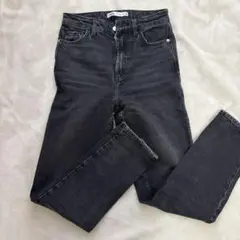 ZARA ハイウエスト ブラックデニムパンツ