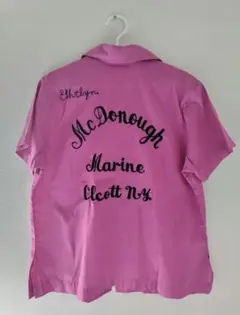 【古着】70年代 King Louie 36 ボーリングシャツ 古着 70年代 キングルイ King Louie バックプリント バック刺繍