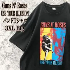 IT161 US古着ガンズアンドローゼスデカプリントロゴアーティスト半袖Tシャツ