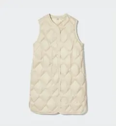 UNIQLO ウルトラライトダウン　ロングベスト収納袋付き　ホワイト　Mサイズ