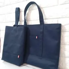 レッスンバッグセット 01 濃紺×トリコロールタブ お受験