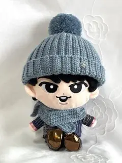 SnowMan すのチルBIGぬい用　ポンポン付ニット帽　ベビーブルー
