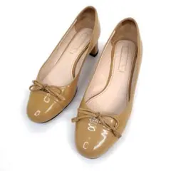 PRADA プラダ パンプス 35.5 エナメル リボン ロゴ チャンキーヒールのサムネイル
