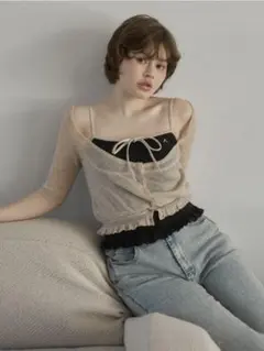 ANDMARY Lotta frill set tops ivory - メルカリ