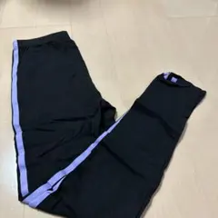 SISTER スパッツ 黒と紫のストライプ 160