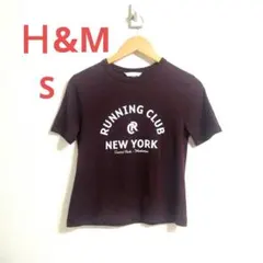 【H&M 】プリントTシャツ 半袖 ブラウン