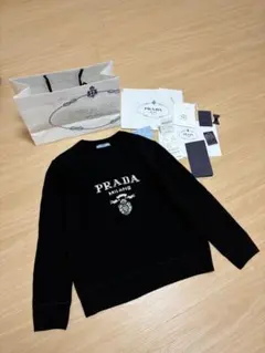 最終お値下げ正規品PRADAプラダカシミヤ混ニットセータートップス黒RFID