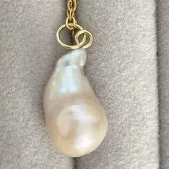 035特大バロックパールペンダントトップ　ホワイト　14kgf ゴールド