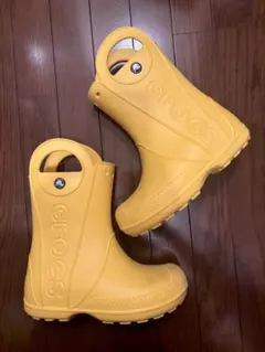 크록스 레인 부츠 옐로우 C13