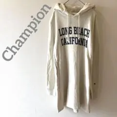 Champion チャンピオン ✨パーカー スウェット ワンピース グレー ロゴ