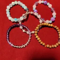 天然石ブレスレット　まとめ売り　アメジスト　ローズクオーツ