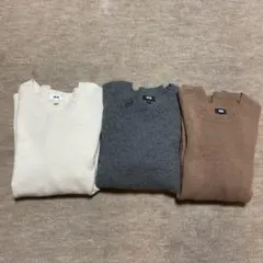 【UNIQLO】 ニットクルーネックセーター　L　3枚セット