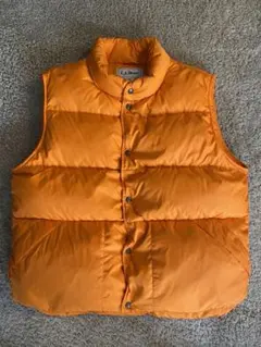 美品マンゴーオレンジ エルエルビーン グースダウンベスト