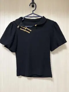 SHEIN 半袖 パフスリーブ Tシャツ ブラック