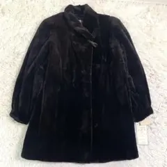 新品タグ付き Altima ダイドミンク 毛皮コート ブラック L相当