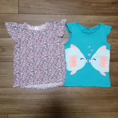 Carter's 半袖Tシャツ 2枚セット 花柄 魚柄　3Tのサムネイル