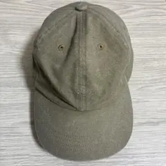 オリーブ色刺繍ロゴキャップ