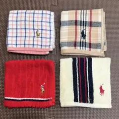 [used]まとめ売り ラルフローレン タオルハンカチ4枚セット