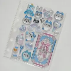 ボンボンドロップシール おすそわけ 水色系 ハチワレ みずいろボンボン 1シート