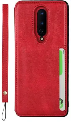 1+8/One Plus 8 手帳型　ケース　レッド