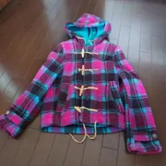美品 BreathMiNt ボア風チェック柄ダッフルコート PUNK 原宿 Sのサムネイル