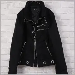 【Devil'n Bass】eyelet zip gimmick jkt Y2k