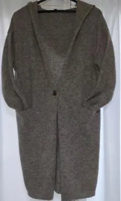 フード付きロングニットカーディガン　UNIQLO