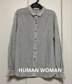 HUMAN WOMAN ストライプ長袖シャツ