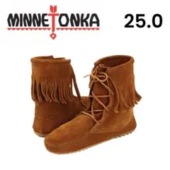 【MINNETONKA】ミネトンカ 25.0 スエード フリンジ ブーツ